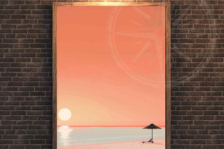 Affiche plage  - Affiche Minimaliste plage - Affiche coucher de soleil