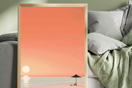 Affiche plage  - Affiche Minimaliste plage - Affiche coucher de soleil