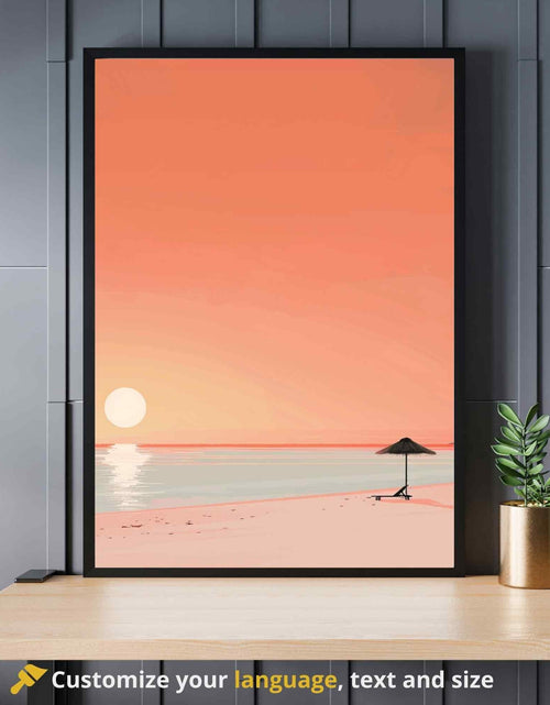 Load image into Gallery viewer, Affiche plage  - Affiche Minimaliste plage - Affiche coucher de soleil

