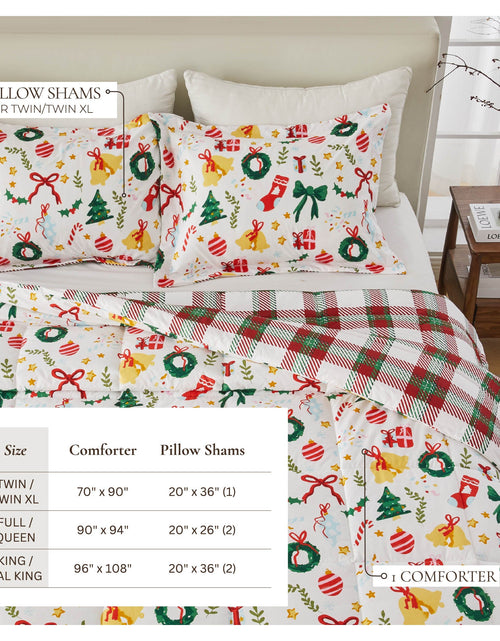 Load image into Gallery viewer, Reversible Christmas Comforter and Sham Set - Holiday / Lodge Odette Collection
