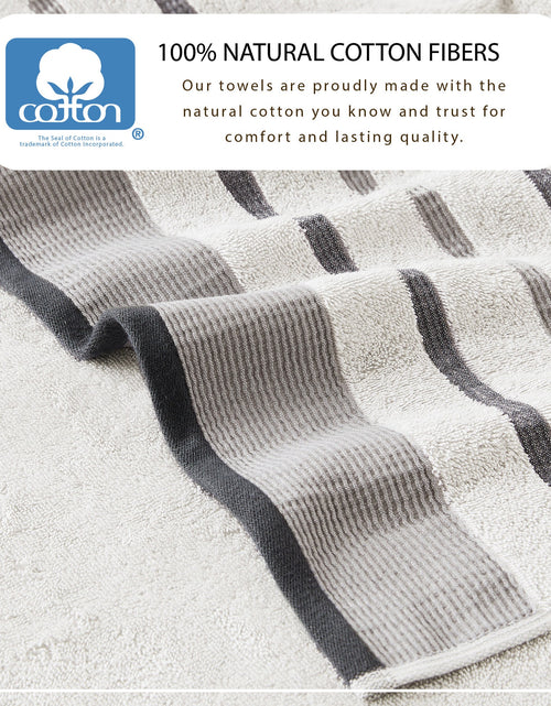 Load image into Gallery viewer, Decorative Cotton Stripe Bath Towel Set - Noelle Collection
