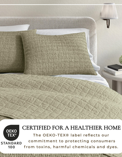 Load image into Gallery viewer, 100% Cotton Honeycomb Waffle Garment Washed Quilt Set - Genevieve Collection
