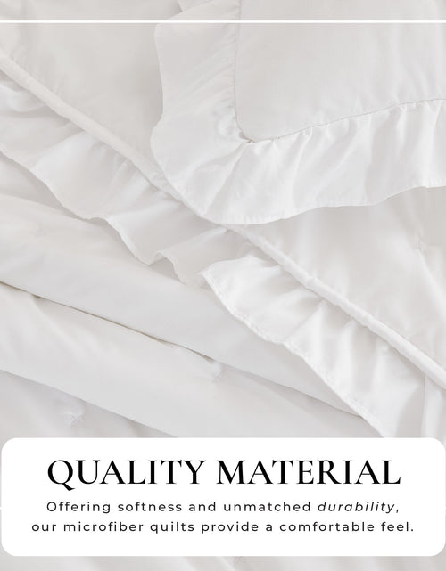 Load image into Gallery viewer, Dot Stitched Ruffled Quilt Set - Dot-Ruffled Collection
