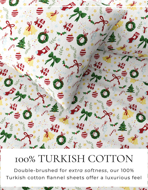 Load image into Gallery viewer, Turkish Cotton Christmas Flannel Sheet - Whittaker Collection
