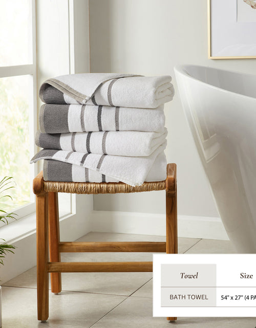 Load image into Gallery viewer, Decorative Cotton Stripe Bath Towel Set - Noelle Collection
