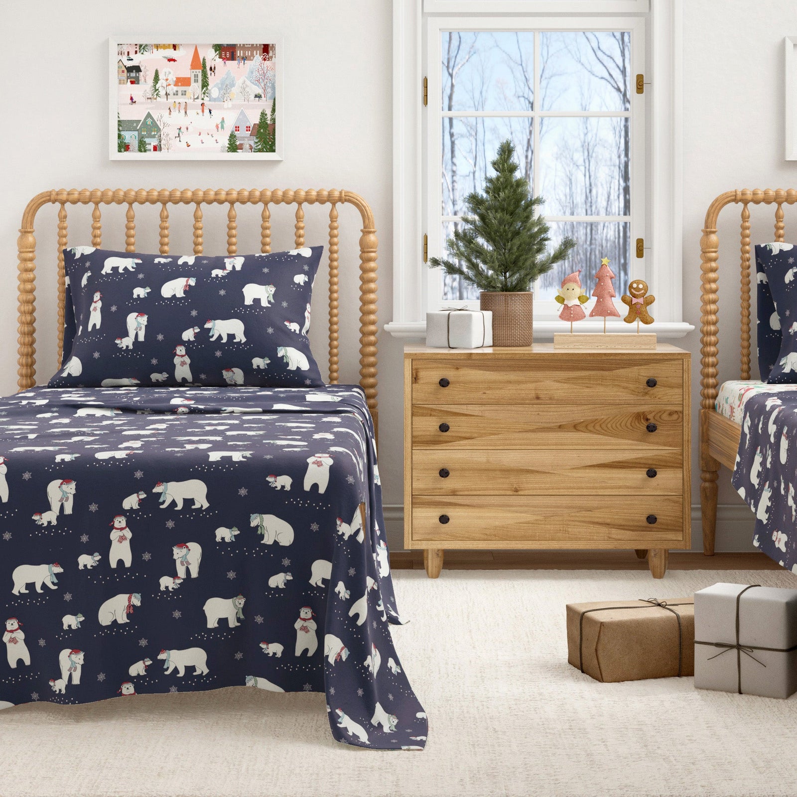 Turkish Cotton Christmas Flannel Sheet Set - Whittaker Collection