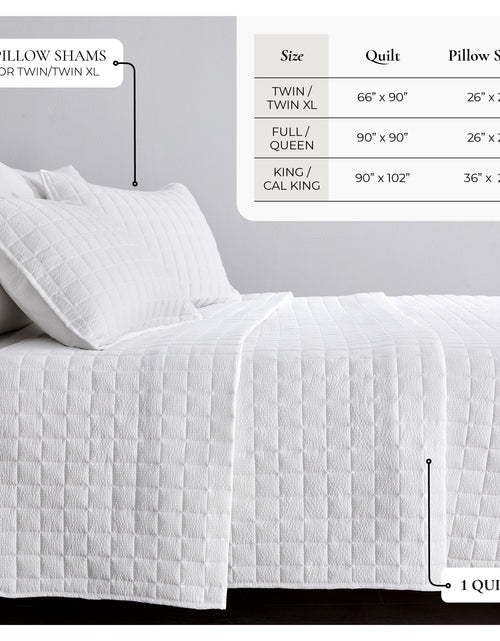 Load image into Gallery viewer, Box-Stitched Seersucker Quilt Set - Seersucker Collection
