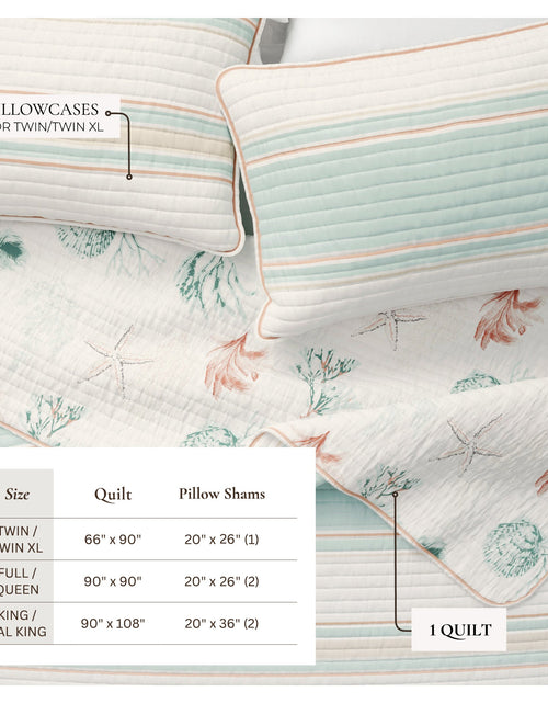 Load image into Gallery viewer, Coastal Printed Cotton Quilt Set - St. Augustine Collection

