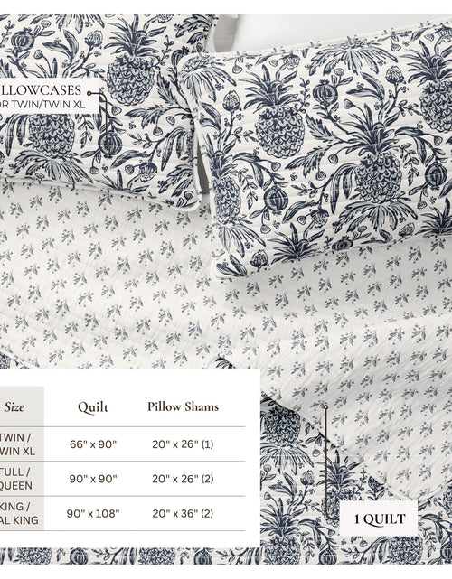 Load image into Gallery viewer, Coastal Printed Cotton Quilt Set - Bernice Collection
