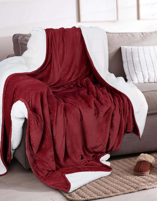 Load image into Gallery viewer, Velvet Plush Sherpa Bed Blanket - Sherpa Fleece Collection
