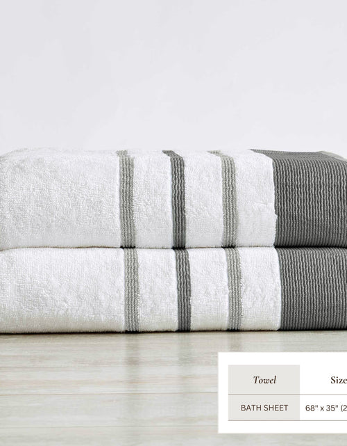 Load image into Gallery viewer, Decorative Cotton Stripe Bath Towel Set - Noelle Collection
