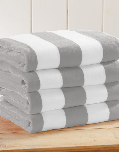 Load image into Gallery viewer, Cotton Velour Cabana Stripe Beach Towel - Novia Collection

