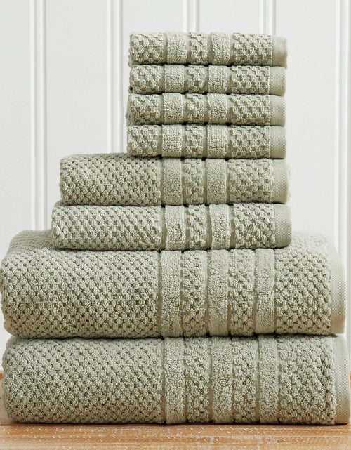 Load image into Gallery viewer, 100% Cotton Checkered Jacquard Bath Towel Set - Giuliana Collection
