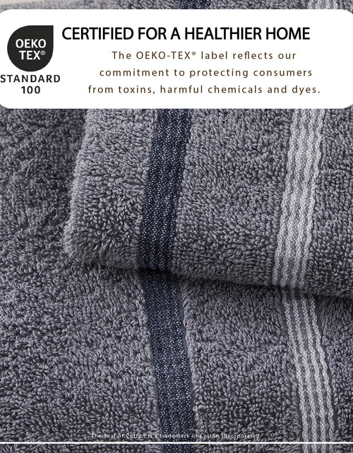 Load image into Gallery viewer, Decorative Cotton Stripe Bath Towel Set - Noelle Collection

