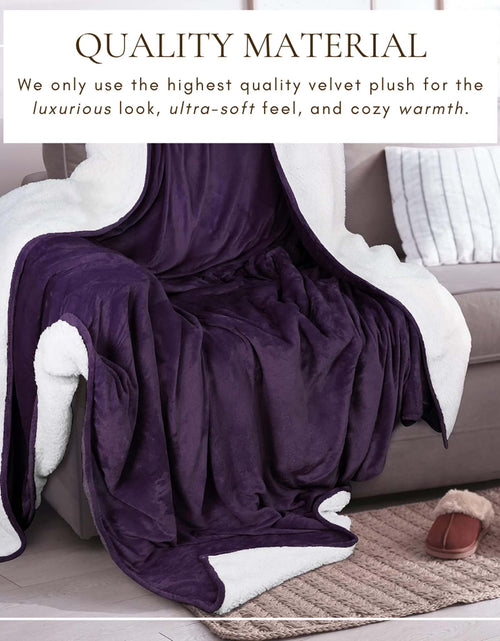 Load image into Gallery viewer, Velvet Plush Sherpa Bed Blanket - Sherpa Fleece Collection
