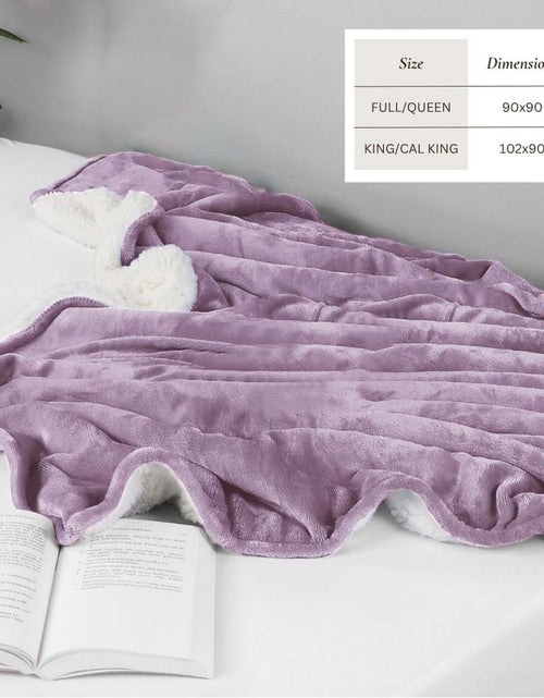 Load image into Gallery viewer, Velvet Plush Sherpa Bed Blanket - Sherpa Fleece Collection
