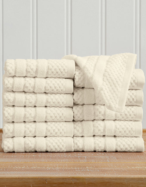Load image into Gallery viewer, 100% Cotton Checkered Jacquard Bath Towel Set - Giuliana Collection
