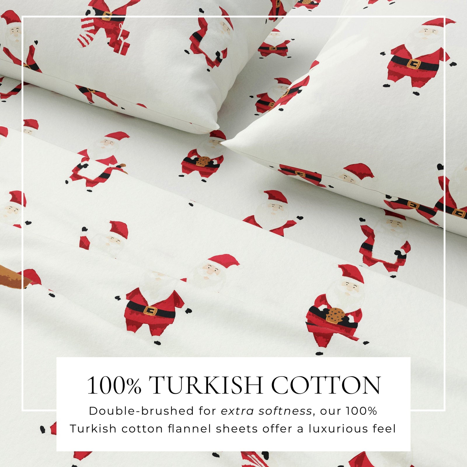 Turkish Cotton Christmas Flannel Sheet Set - Whittaker Collection
