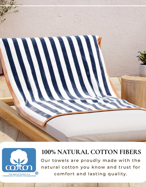 Load image into Gallery viewer, Oversized Striped Border Cabana Beach Towel - Santa Cruz
