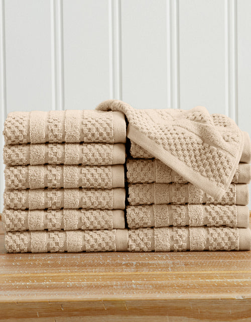 Load image into Gallery viewer, 100% Cotton Checkered Jacquard Bath Towel Set - Giuliana Collection
