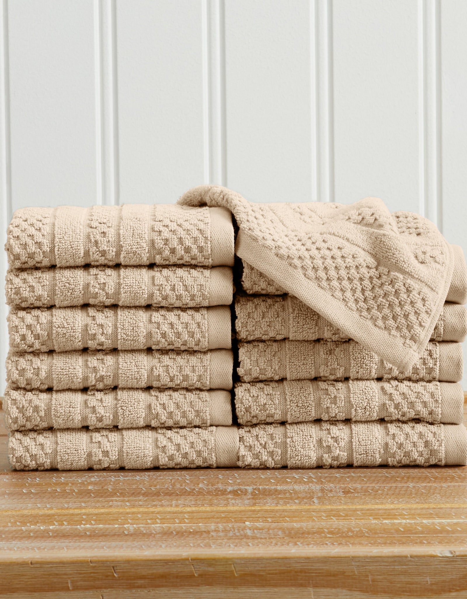 100% Cotton Checkered Jacquard Bath Towel Set - Giuliana Collection