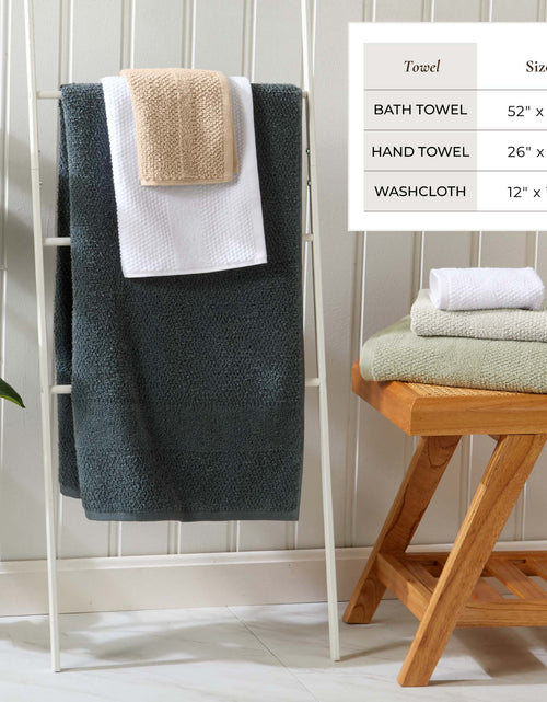 Load image into Gallery viewer, 100% Cotton Woven Texture Bath Towel Set - Marbella Collection
