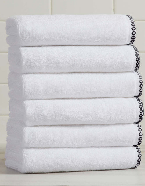 Load image into Gallery viewer, Cotton Border-Stitched 6-Piece Towel Set - Valery Collection
