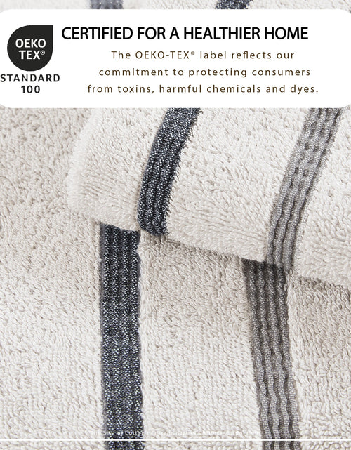 Load image into Gallery viewer, Decorative Cotton Stripe Bath Towel Set - Noelle Collection
