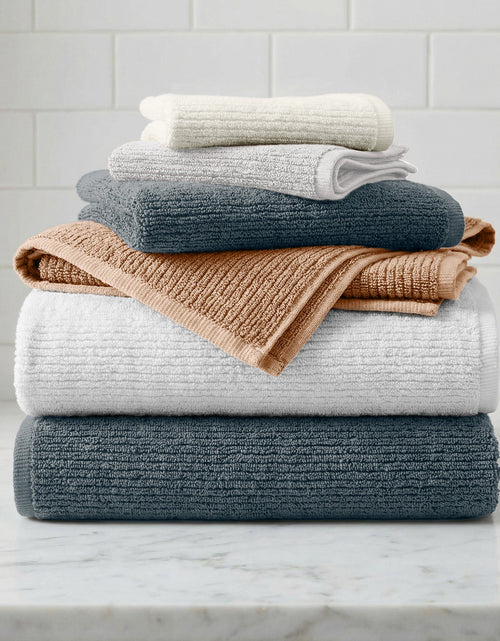 Load image into Gallery viewer, Turkish Cotton Ribbed 6-Piece Bath Towel Set - Georgiana Collection
