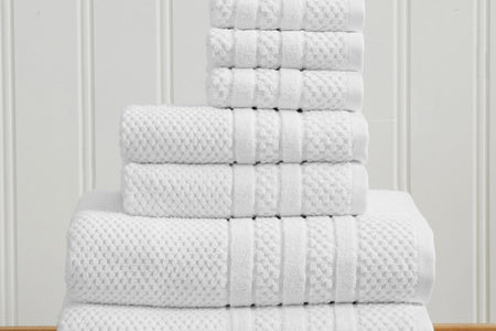 100% Cotton Checkered Jacquard Bath Towel Set - Giuliana Collection