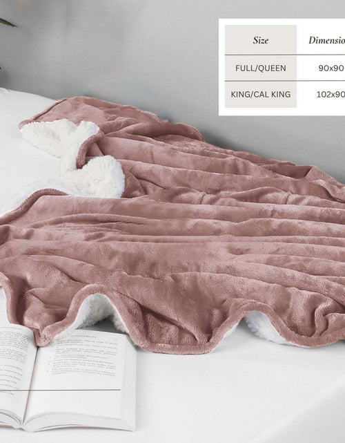 Load image into Gallery viewer, Velvet Plush Sherpa Bed Blanket - Sherpa Fleece Collection
