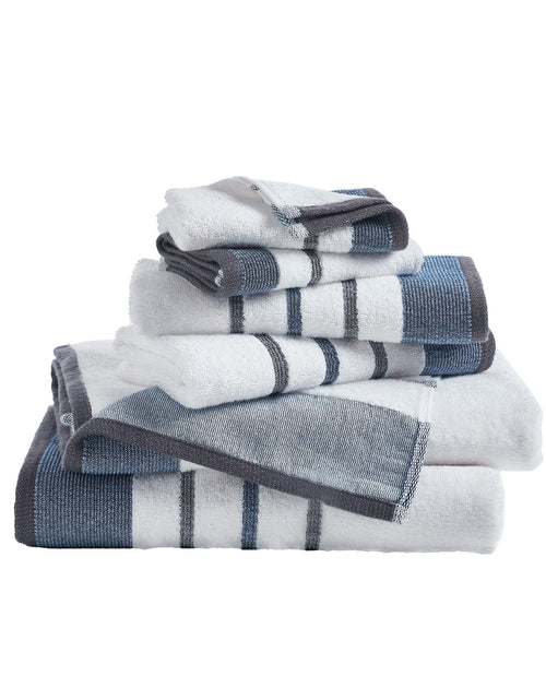 Load image into Gallery viewer, Decorative Cotton Stripe Bath Towel Set - Noelle Collection
