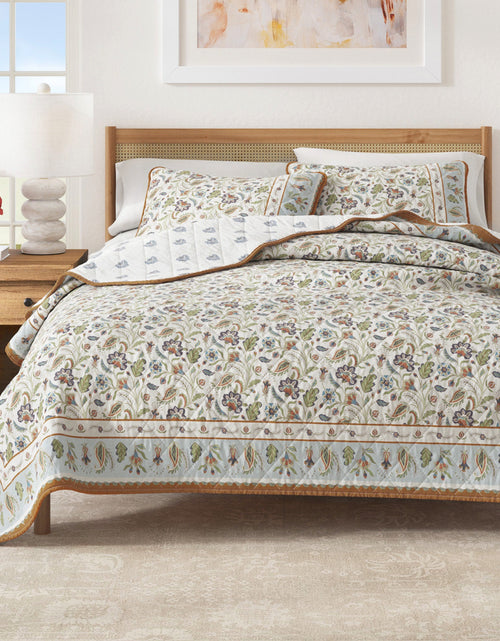 Load image into Gallery viewer, Floral Boho Printed Cotton Quilt Set - Indira Collection

