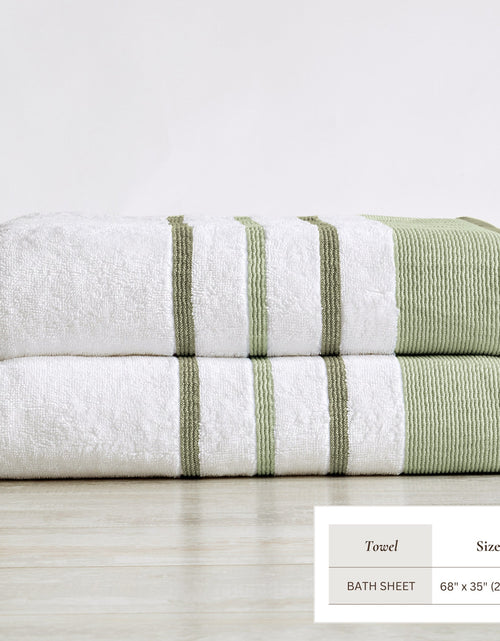 Load image into Gallery viewer, Decorative Cotton Stripe Bath Towel Set - Noelle Collection
