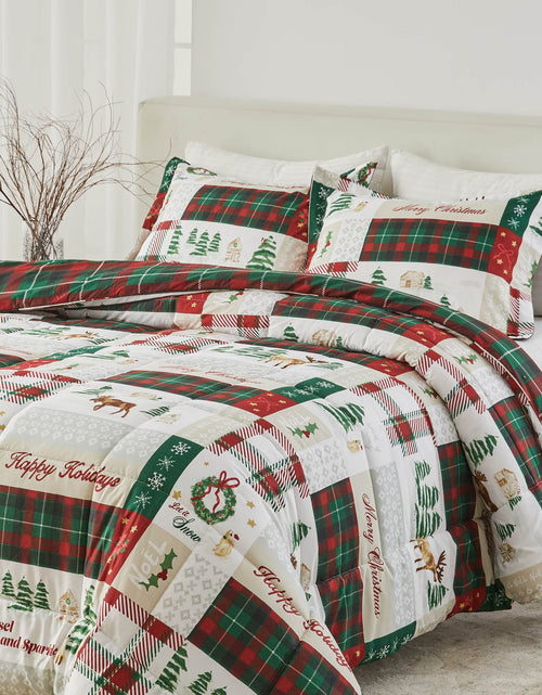 Load image into Gallery viewer, Reversible Christmas Comforter and Sham Set - Holiday / Lodge Odette Collection
