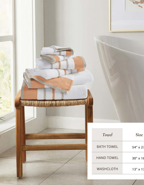 Load image into Gallery viewer, Decorative Cotton Stripe Bath Towel Set - Noelle Collection
