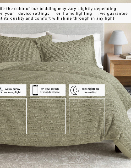 Load image into Gallery viewer, 100% Cotton Honeycomb Waffle Duvet Set - Mattea Collection
