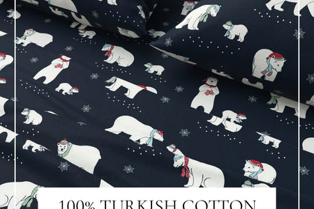 Turkish Cotton Christmas Flannel Sheet Set - Whittaker Collection