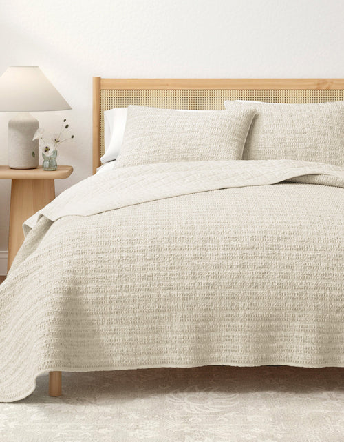 Load image into Gallery viewer, 100% Cotton Honeycomb Waffle Garment Washed Quilt Set - Genevieve Collection
