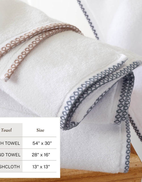 Load image into Gallery viewer, Cotton Border-Stitched 6-Piece Towel Set - Valery Collection
