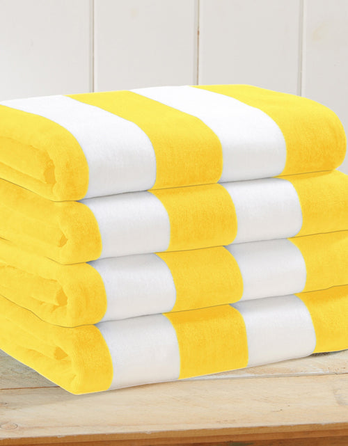 Load image into Gallery viewer, Cotton Velour Cabana Stripe Beach Towel - Novia Collection
