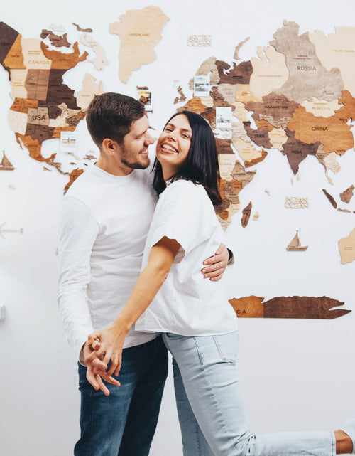 Load image into Gallery viewer, 3D Wooden World Map Multicolor
