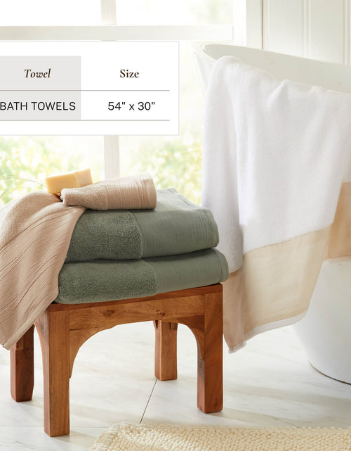 Load image into Gallery viewer, Cotton Linen-Like Border 6-Piece Towel Set - Priya Collection
