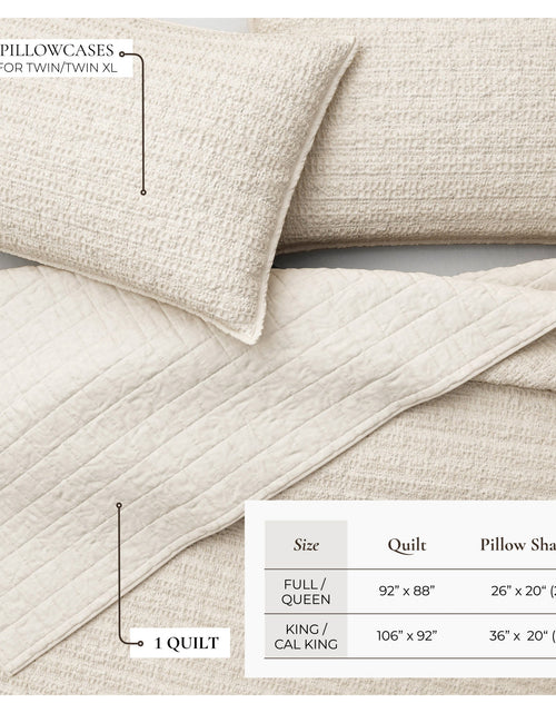 Load image into Gallery viewer, 100% Cotton Honeycomb Waffle Garment Washed Quilt Set - Genevieve Collection
