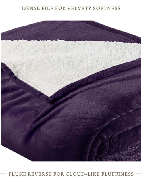 Load image into Gallery viewer, Velvet Plush Sherpa Bed Blanket - Sherpa Fleece Collection
