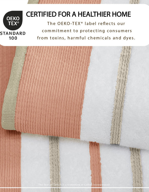 Load image into Gallery viewer, Decorative Cotton Stripe Bath Towel Set - Noelle Collection
