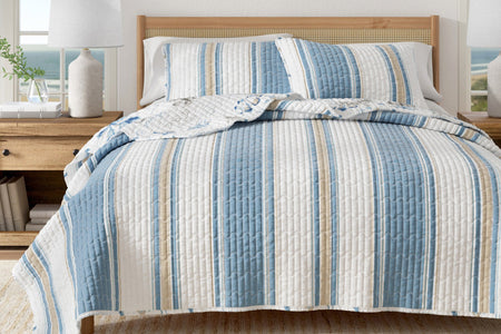 Stripe & Ocean Story Coastal Quilt Set - New Castle Collection
