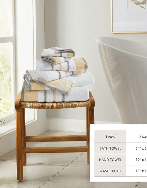 Load image into Gallery viewer, Decorative Cotton Stripe Bath Towel Set - Noelle Collection
