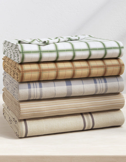 Load image into Gallery viewer, Turkish Cotton Flannel Sheet Set - Plaid &amp; Stripe Collection
