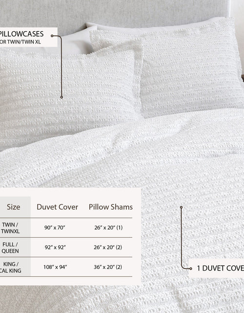 Load image into Gallery viewer, 100% Cotton Honeycomb Waffle Duvet Set - Mattea Collection
